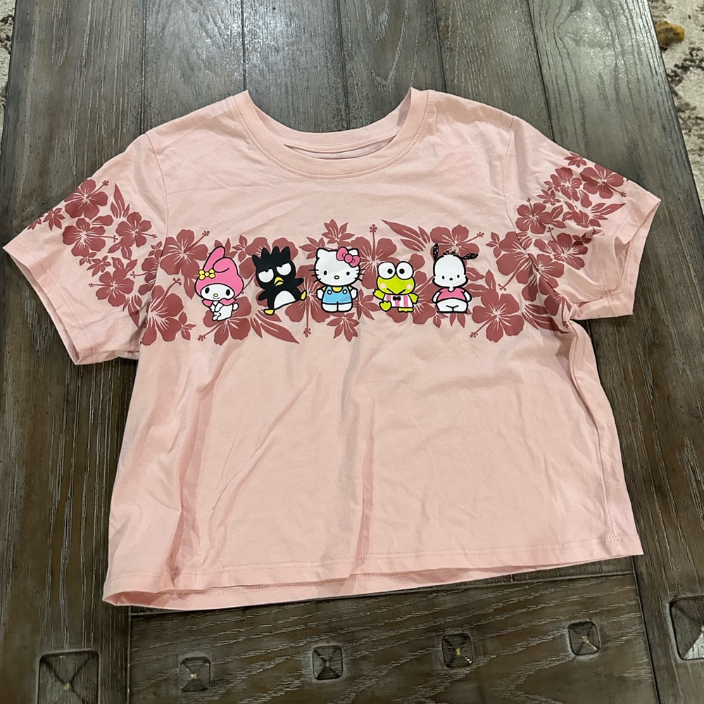 Sanrio Pink Short Sleeve Tee with Floral Accents - Picture 2 of 9
